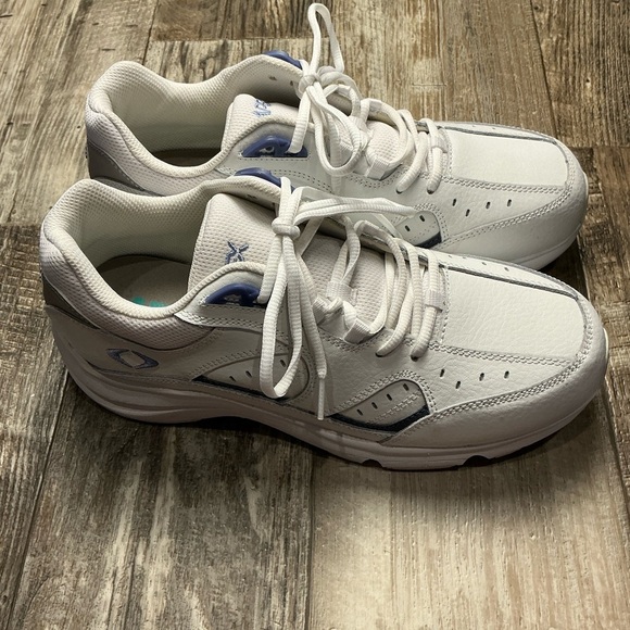 Men’s Apex White and Blue Lace-Up Sneakers Size 10.5 Wide - Picture 3 of 9